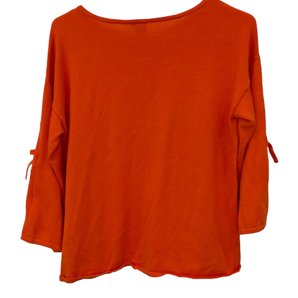 Bow Detail Flirty Orange pullover sweater